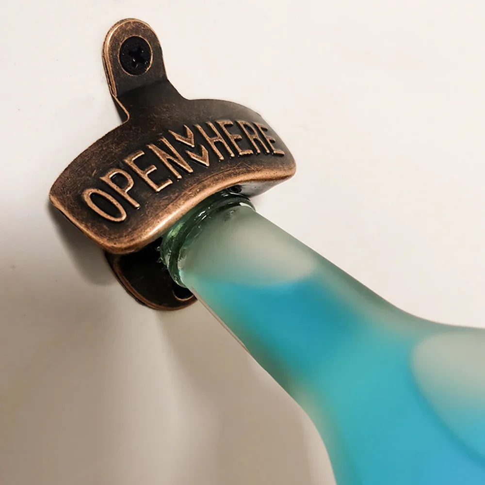 

Vintage Retro Wall Mounted Kitchen Bottle Opener Hanging Alloy Open Beer Tools Available Party Bar Gadgets Kitchen Accessories