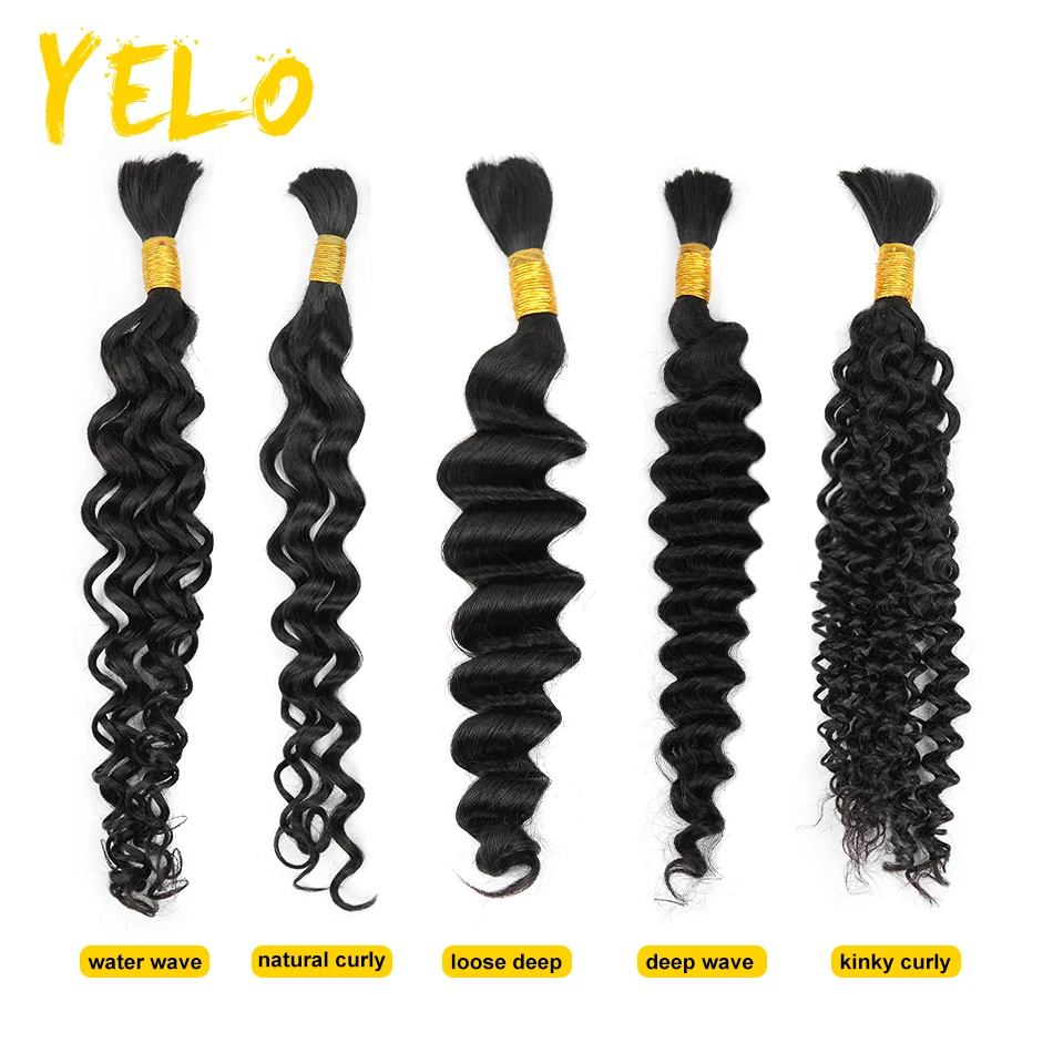 1B Human Hair Bulk For Braiding Kinky Curly 100% Unprocessed No Weft Human Hair Bulk Extensions Brazilian Remy 12-30 Length