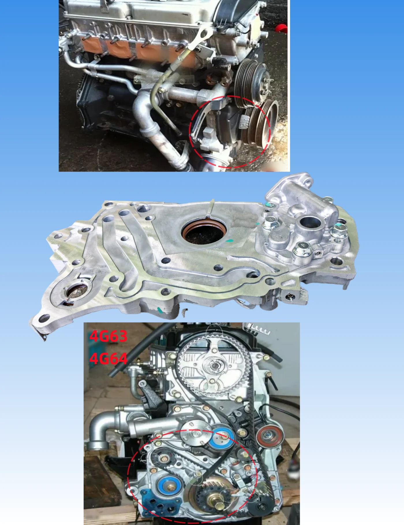 Delica 4G63 4G64 engine oil pump MD327450 - AliExpress