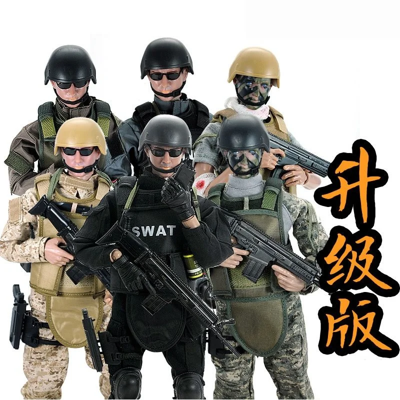 Elite Navy Seals Special Ops Action Figure - 30cm Military Combat Toy with Gear