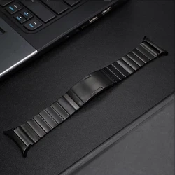 Premium Stainless Steel Men's Business Bracelet for Smartwatches, Quick Fit Wristband (Black)