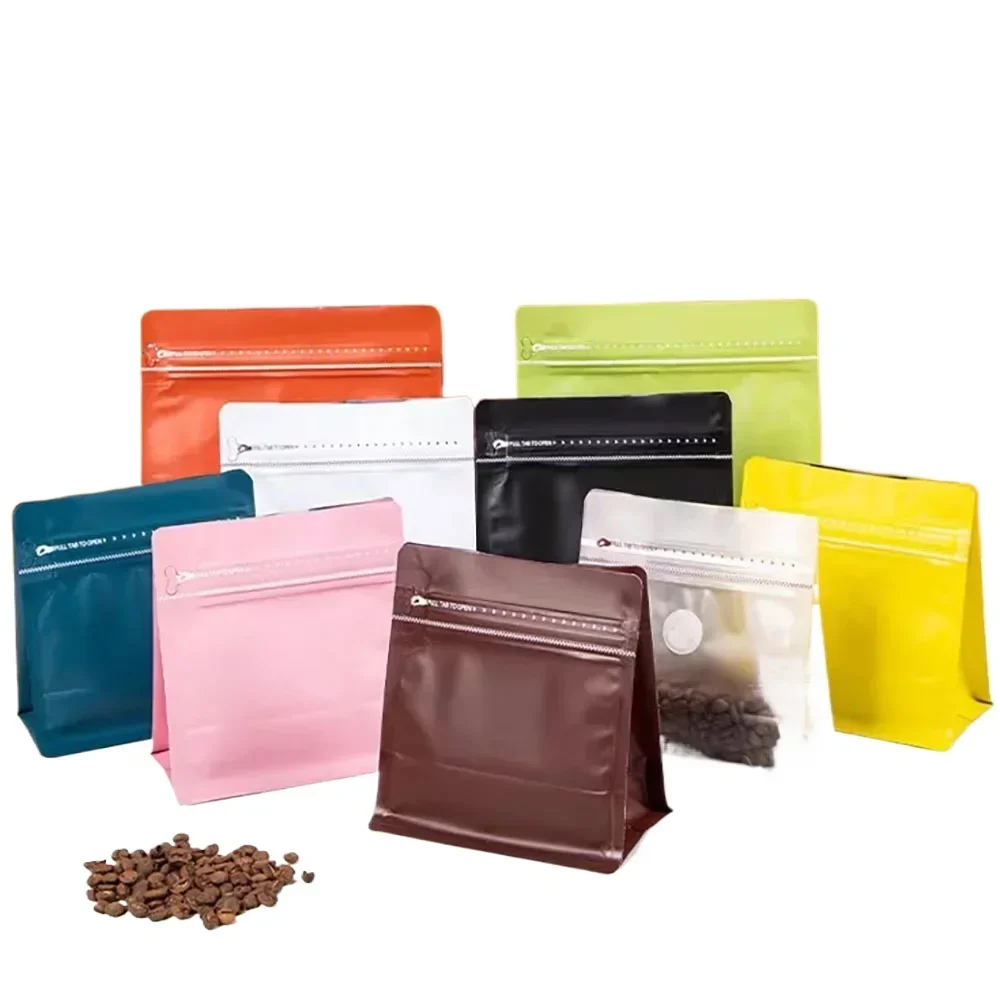 50pcs Food Coffee Bean Bag Aluminium Foil 4OZ 6OZ 8OZ 16OZ Plastic Mylar Cat Pet Dog Food Stand Up  Custom Printed Pouches Bag 5