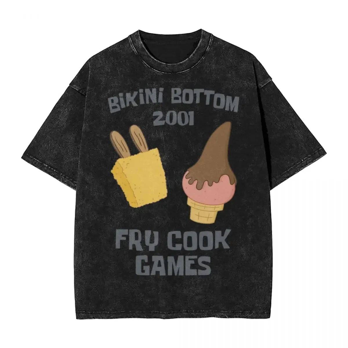 Washed T Shirts Spongebobed Hip Hop for Men men t shirts