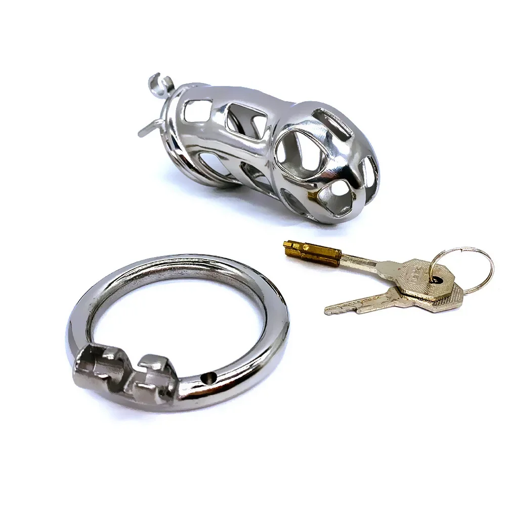 Penis Chastity Cage Stainless Steel Breathable Cock Ring For Men