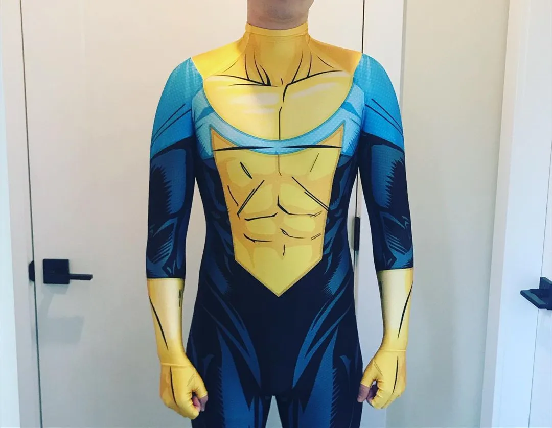 

Halloween Invincible Cosplay Costume Zentai Bodysuit Suit Mark Grayson Jumpsuits Adults Kids