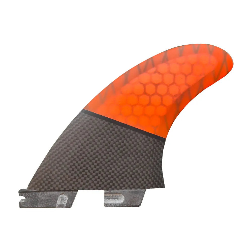 Tri fin set Single Tabs Fins M surf fins surfboard fin orange Honeycomb Half-Carbon Fibreglass
