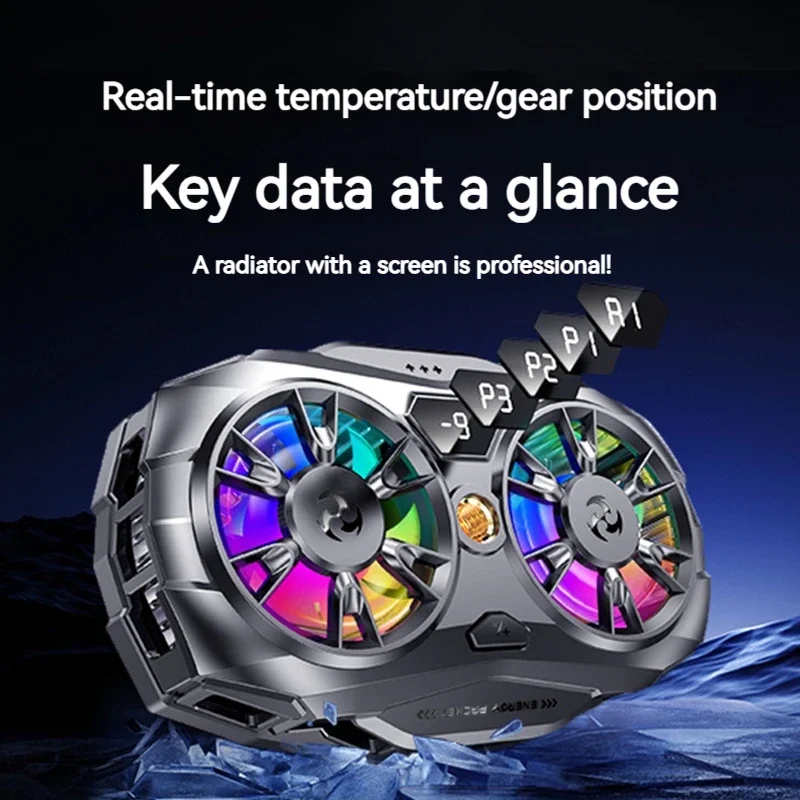 K19 Magnetic Semiconductor Phone CoolerTemp Indicator, Universal for 안드로이드/iOS Phones, Heat Dissipation for Gaming L