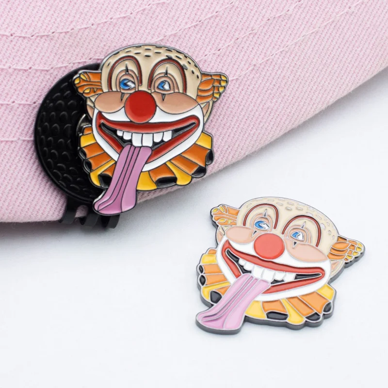 【New】 New Happy Gilmore Clown creative metal enamel ball marker with golf accessories