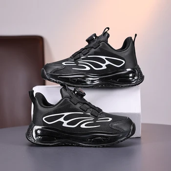 Children Casual Sports Shoes Luxury PU Leather Sneakers for Kids Lightweight Comfortable Athletics Trainers Boys Walking Shoes