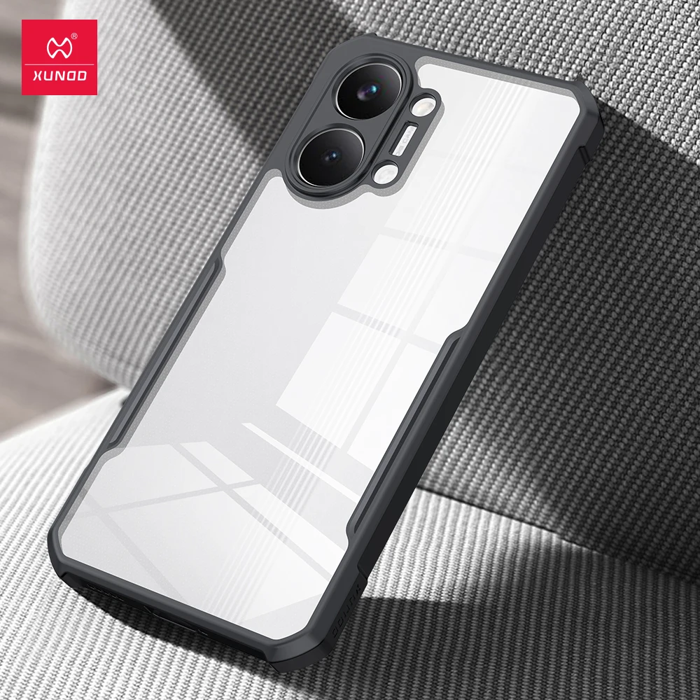 Xundd Airbag Shockproof Case with Camera Protection and Clear Acrylic & TPU Back Cover