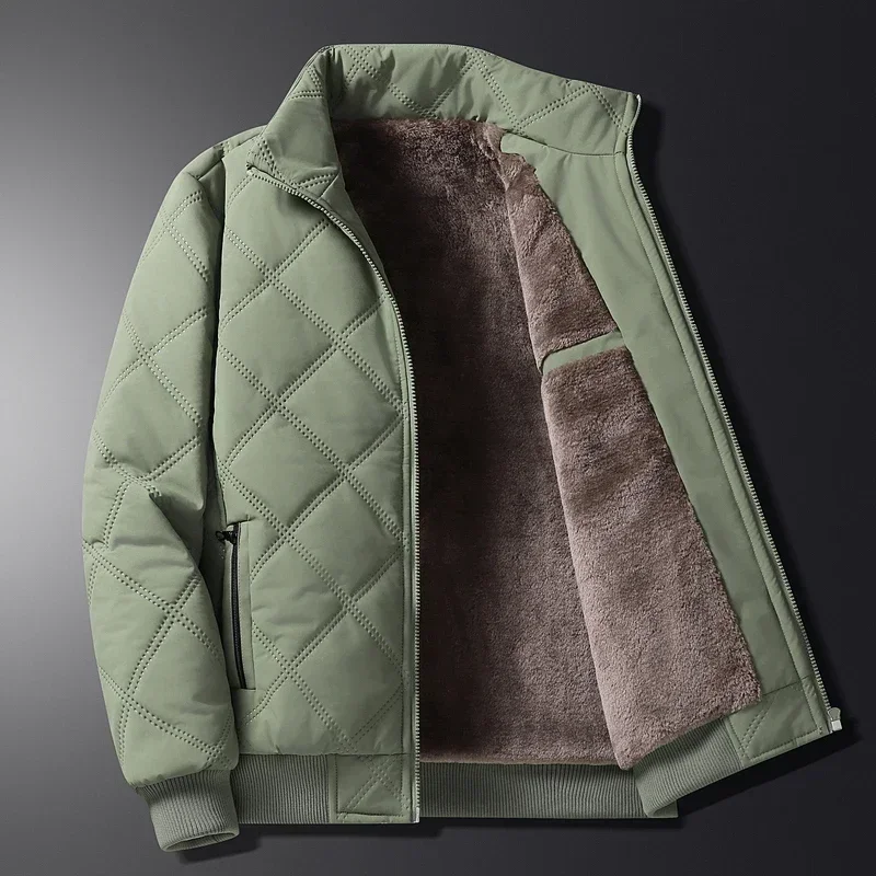 Down Jacket Puffer Jacket Parka Coat Parkas Coat Puffer Jacket Men Thick Warm Winter Jackets Solid Color Parkas Man Cotton Padded Outwear Coats Casual Stand Men's Clothing Top