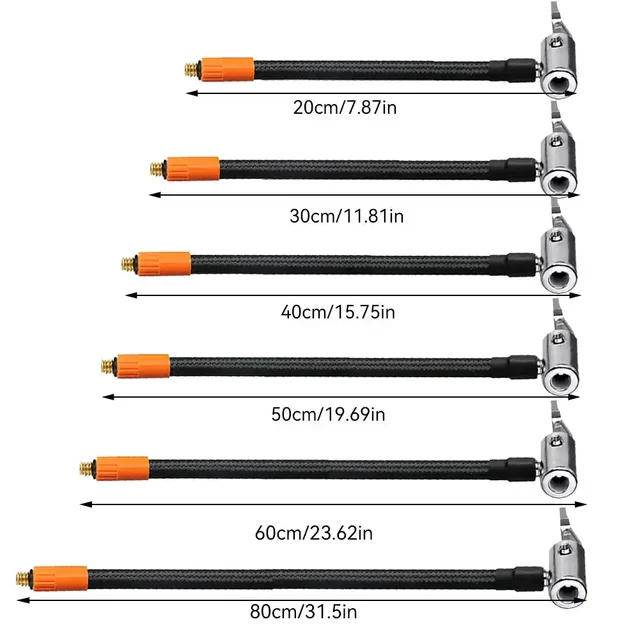 Car Tire Air Inflator Hose M6 Locking Air Chuck With Standard Tire Valve Fine Thread Inflation Hose Adapter Quick Inflation Part