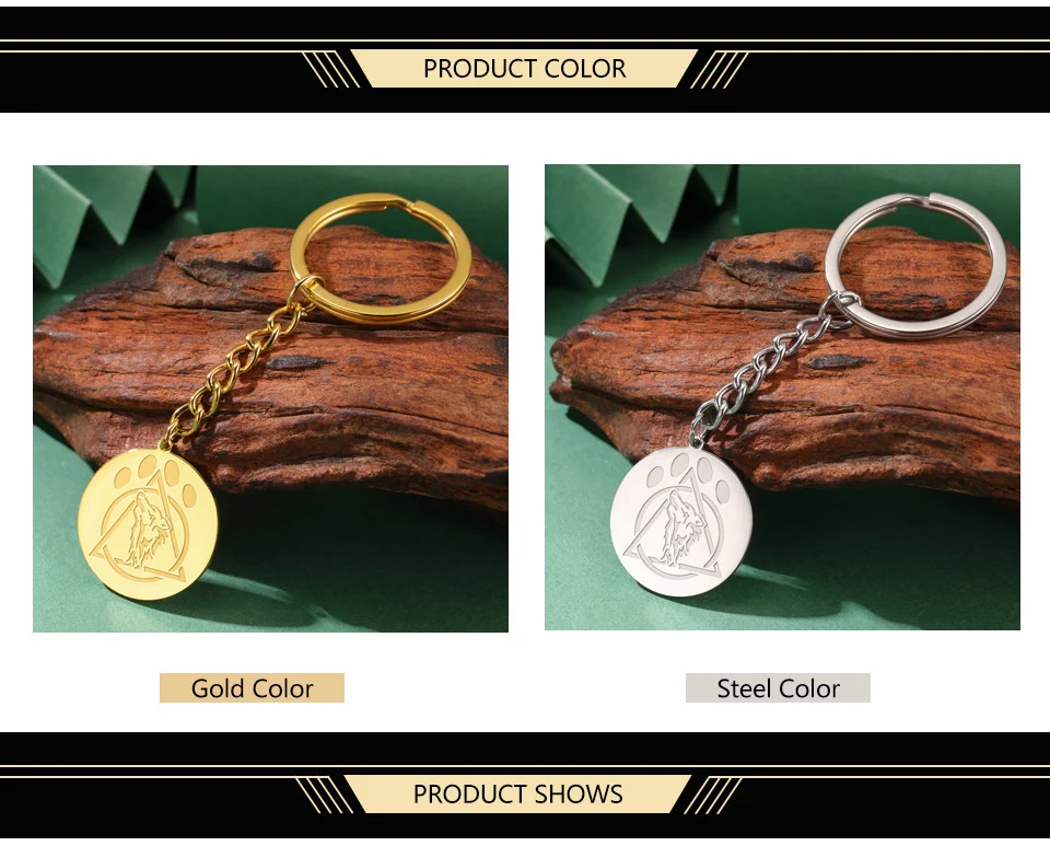 Dawapara Skandinavisches Therianisches Symbol Schlüsselanhänger Wolfsklaue Schutz Amulett Edelstahl Anhänger Schlüsselanhänger Zubehör – Detail 5