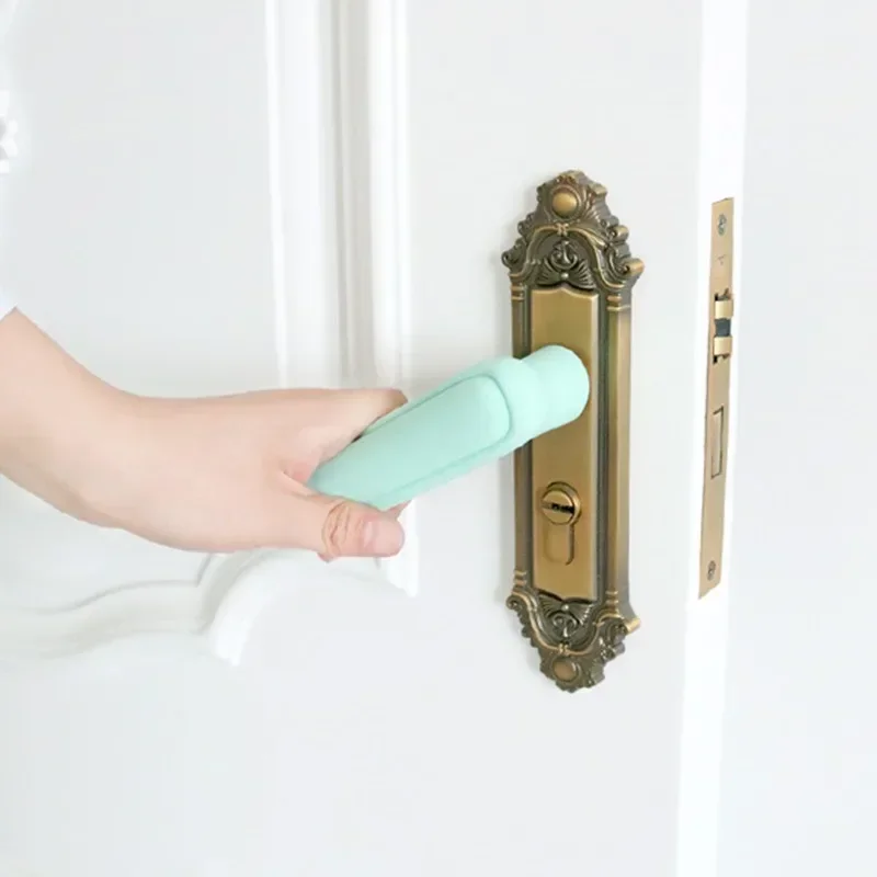 2PCS Anti-collision Silicone Door Knob Cover Static-free Baby Safety Handle Sleeve Bedroom Living Room Wall Protector Accessory
