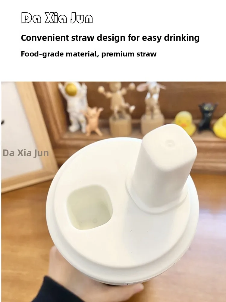 Large Capaci Insulated St Cup for Women Outdoor Leakproof Cold Beverage Preservation Cup Car Mounted Simple Ding Design