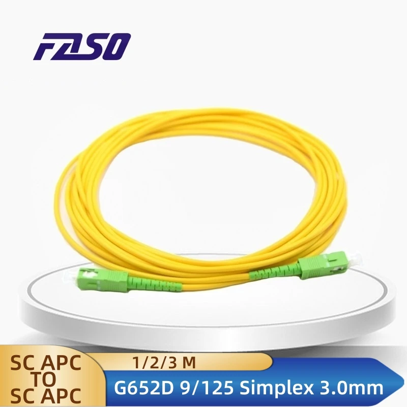 50pcs fibre optique 1 2 3 Meter Length SC/APC Single Mode G652D 9/125 Simplex 3.0mm fibra opticar Cable Yellow LSZH 100 pcs 3 5 meter length sc apc sc apc blue fiber optic patch cord single mode g657a2 simplex 1 6mm jumper cable for france