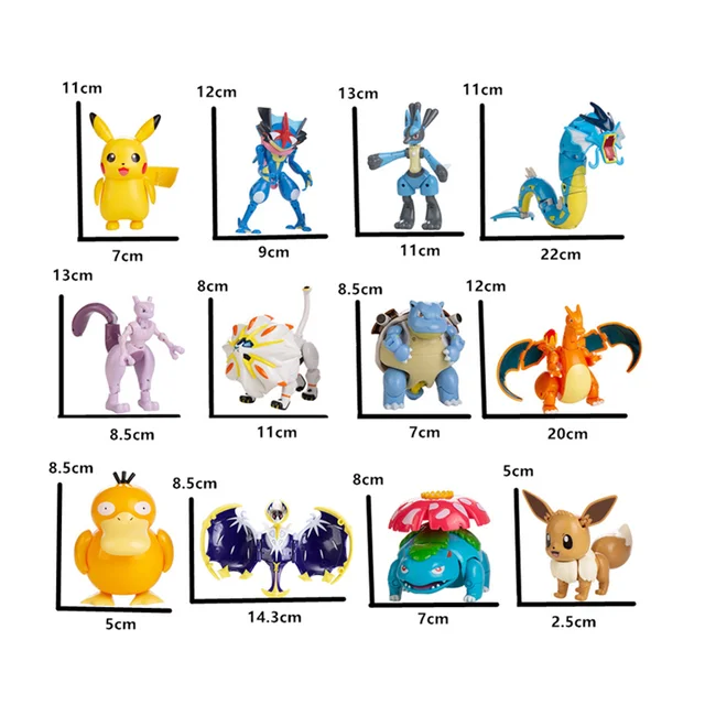 12 Models Pokemon Anime Figure Toy Action Deformation Mewtwo Charizard Pikachu Pocket Monster Pokeball Model Kids Birthday Gift 6