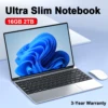 Ultra Slim 14.1" Laptop 16GB RAM 2TB SSD Windows 11 Pro Intel N3700 Notebook Gamer 1920*1080 Display Office Study Computer PC