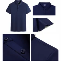 Summer Fashion Solid Color Lapel Button Short Sleeve Polo Shirt Casual Breathable Comfortable Tops 4