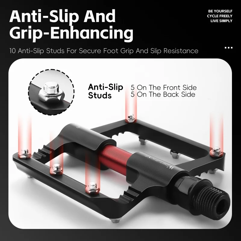 WEST BIKING Ultralight Bike Pedals Sealed 3 Bearing Aluminum Alloy Bicycle Pedal Non-slip MTB Road Bike Pedal Flat Pedals A Pair