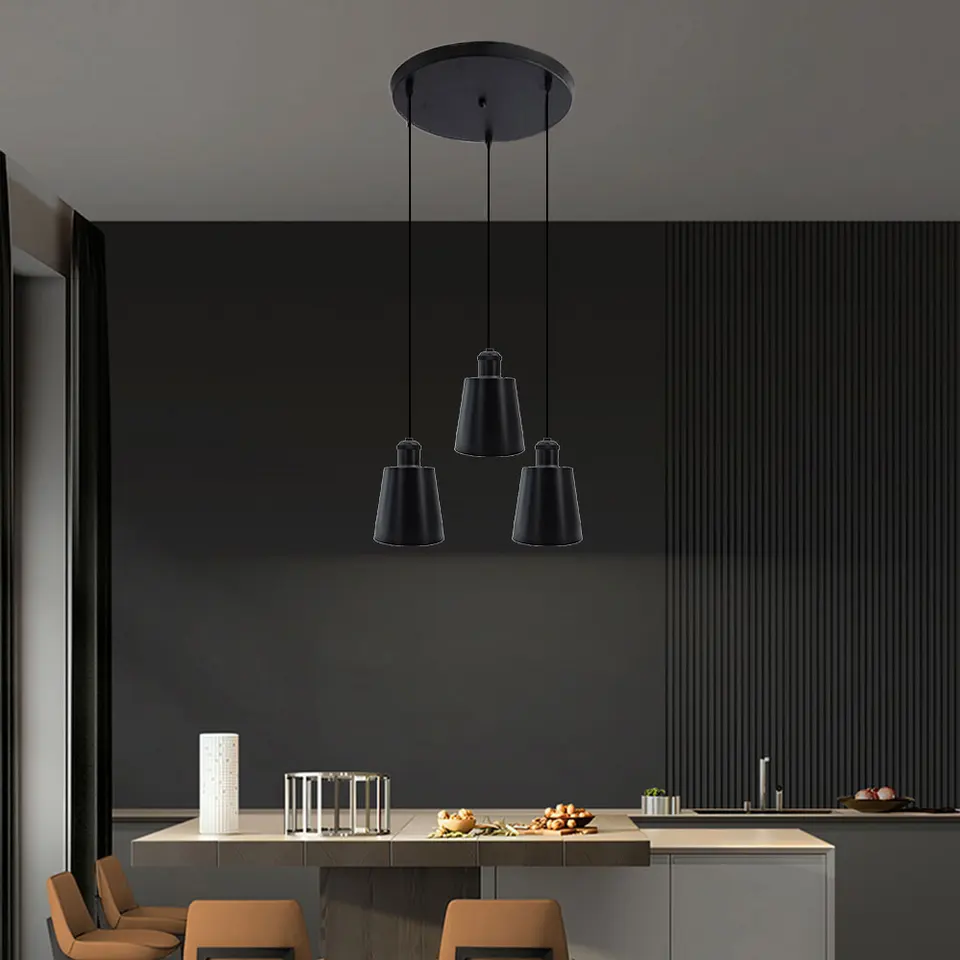 GBKDQQ 4 lampade a baldacchino, in metallo nero, da 80