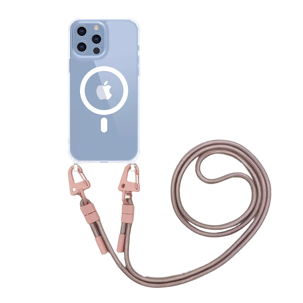 Clear Magnetic Crossbody Lanyard Case with Acrylic Hard Back Cover