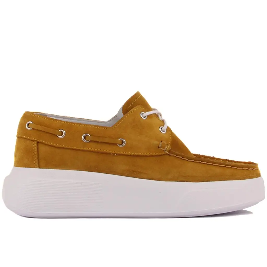 Sail Lakers-Lacci In Pelle Scamosciata Color Senape Scarpe Casual Da Donna
