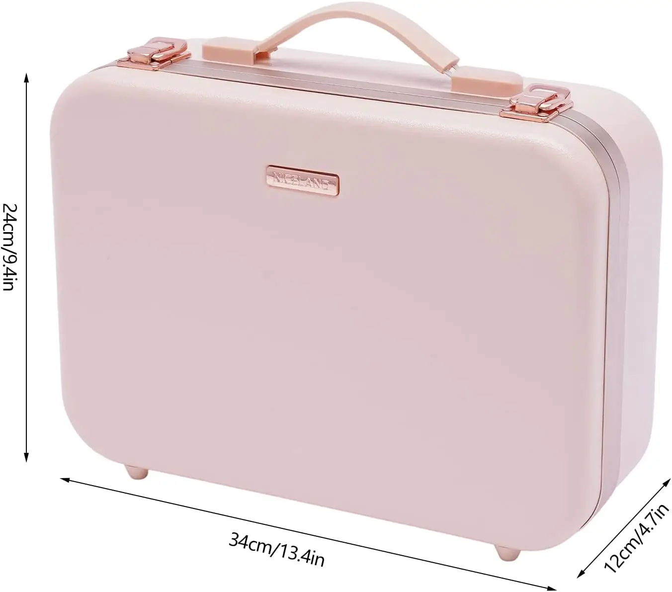 13.4 Inch Travel Makeup Case with Large Lighted Mirror Partitionable Cosmetic Bag Waterproof Portable Cosmetic Organizer (Pink) 4