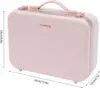 13.4 Inch Travel Makeup Case with Large Lighted Mirror Partitionable Cosmetic Bag Waterproof Portable Cosmetic Organizer (Pink) 4
