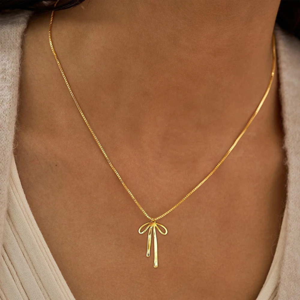 Frauen Edelstahl Anhänger Halskette Goldene Silber Farbe Europäische und Amerikanische Mode Einfache frauen Schmuck Geschenk Großhandel