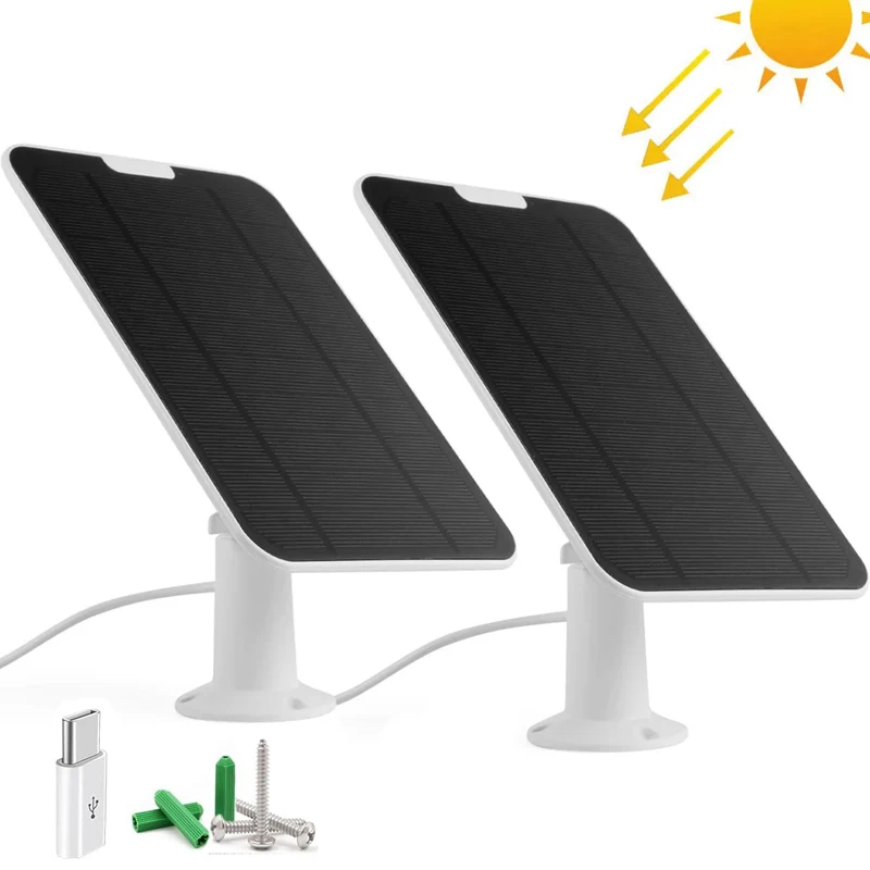 Weinsamkeit 5W Solarpanel für Überwachungskamera Aussen, Solarmodul