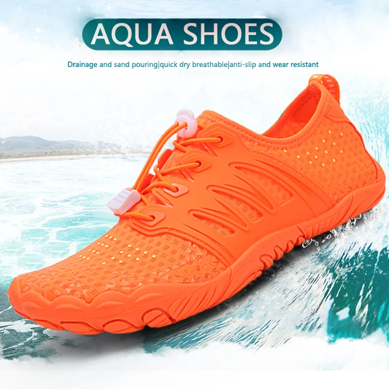Men's wear-resistant, anti slip and river tracing shoes, women's mesh breathable hiking shoes, snorkeling sports shoes