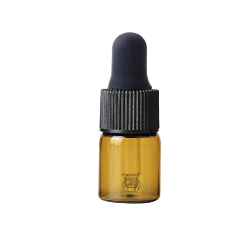 Glass Bottles Mini Glass Bottles Mini Perfume Bottles 100PCS 1/2/3/5/MLEssential Oil Glass RefillableEmpty Dropper Bottle Perfume Container Home&Living TravelPortable Blackmatte Head