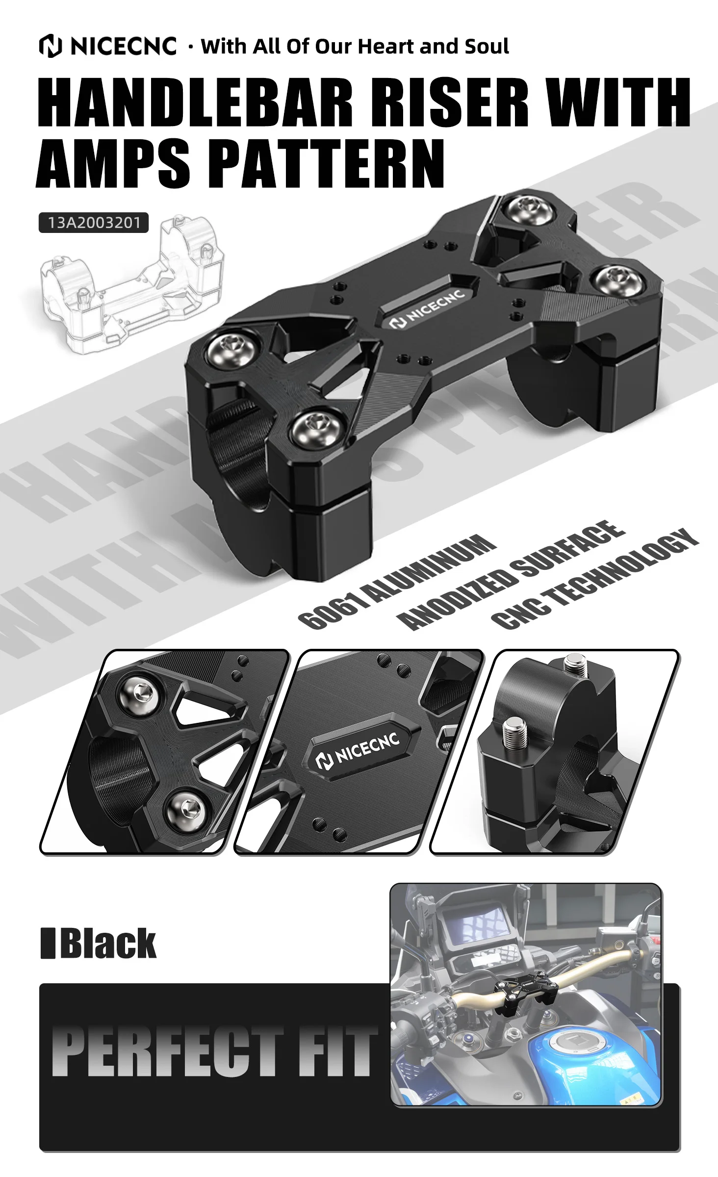 Für Honda CRF1100L Africa Twin 2020-2026 NICECNC Lenkererhöhung 25mm Für Honda CRF1100L Africa Twin Adventure 2020-2025 2024 – Detail 1