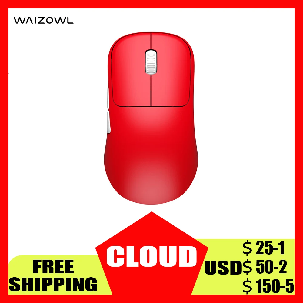 

Bluetooth-мышь WAIZOWL OGM Cloud Paw3395, беспроводная, эргономичная