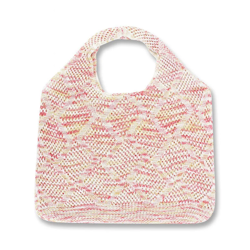 New Wool Knitted Shoulder Shopping Bag for Women Vintage Fashion Cotton Cloth Girls Tote Shopper Bag Large Female Handbag
