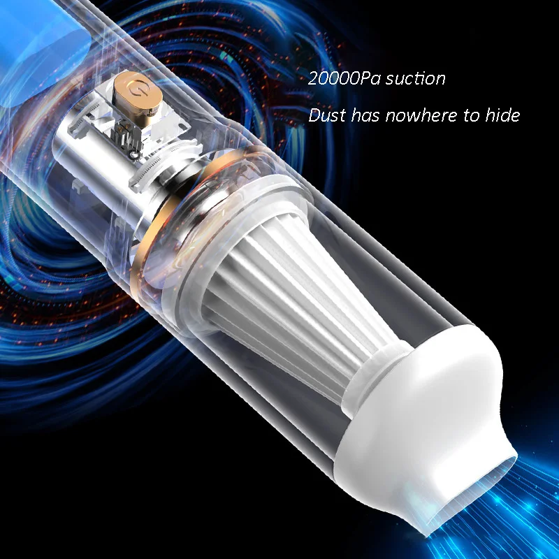 1Pc Portable Car Vacuum Cleaner Cordless Handheld Vacuum Cleaner Car Home Dual-purpose Wireless Dust Catcher 20000PA Suction