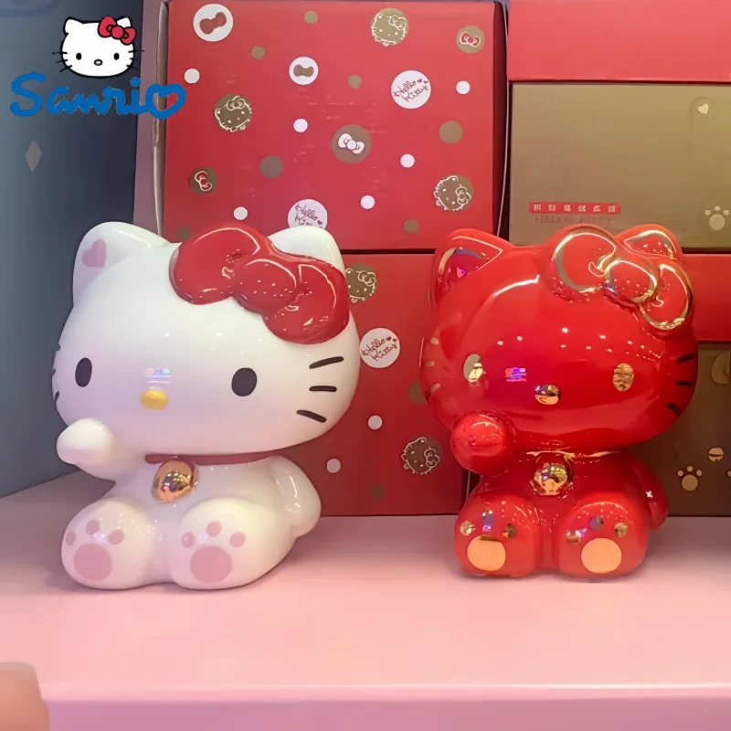 

Sanrio Series New Anime Kawaii Hello Kitty Piggy Bank Creative Lucky Cat Home Decoration Birthday Gift Box For Christmas Gifts