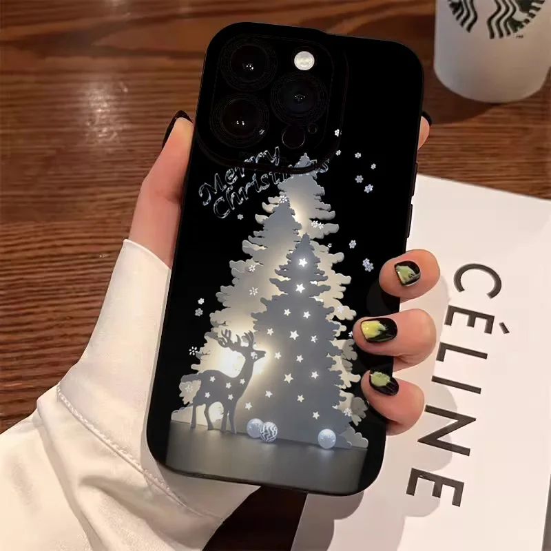 Festive Snowman Christmas Tree Pattern Phone Case Cover
