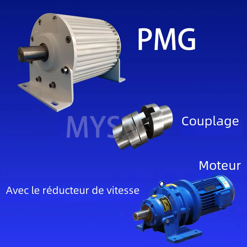 Générateur ociamo à Aimant Continu Sans Engrenage, à Faible RPM, 500 V, 96V, 380V, 110V, 3KW, 2KW, 220 RPM, Utilisation pour Turbine Éolienne/Aquatique