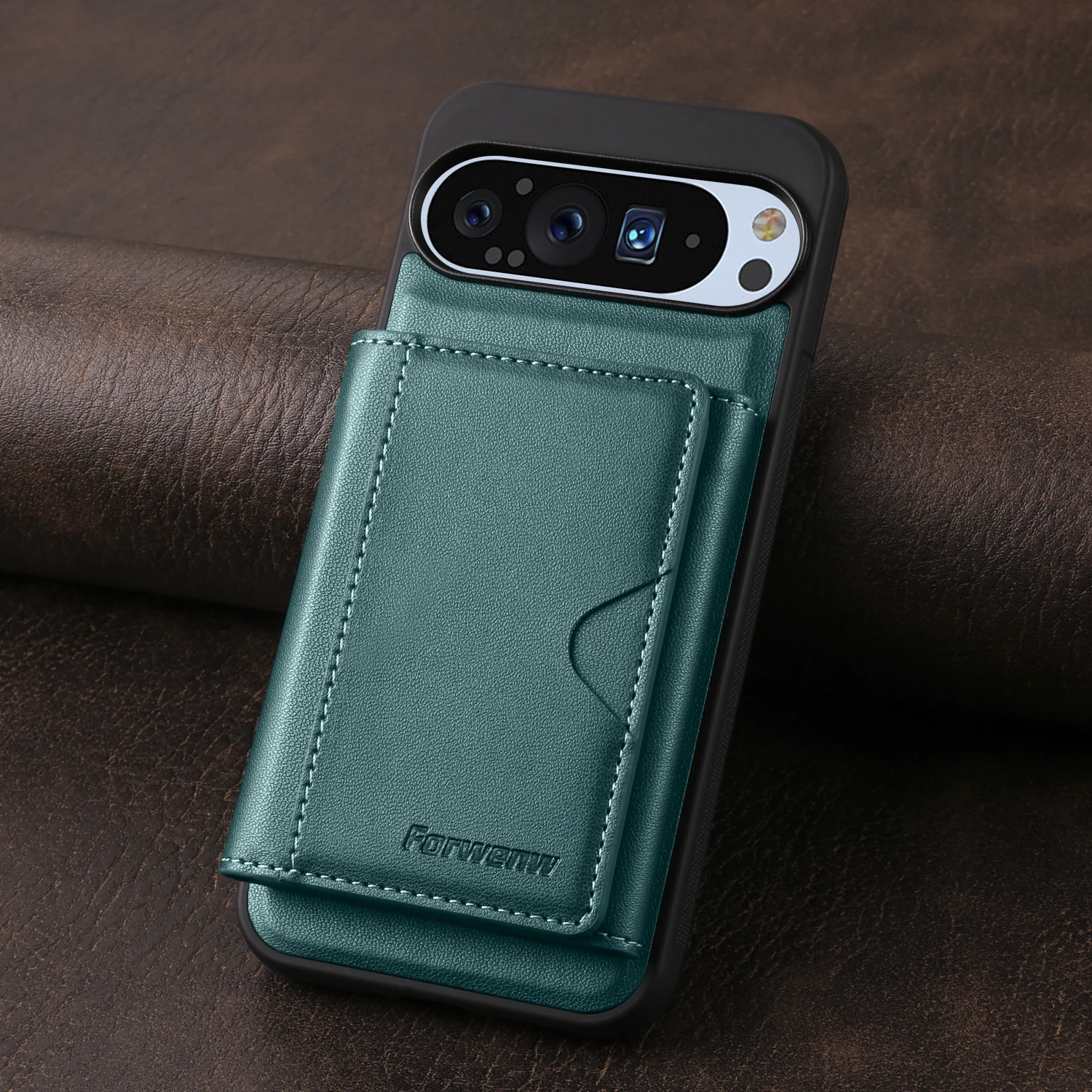 Luxury Leather MagSafe Phone Wallet Case - Premium Anti-Drop Business Card Holder Cover