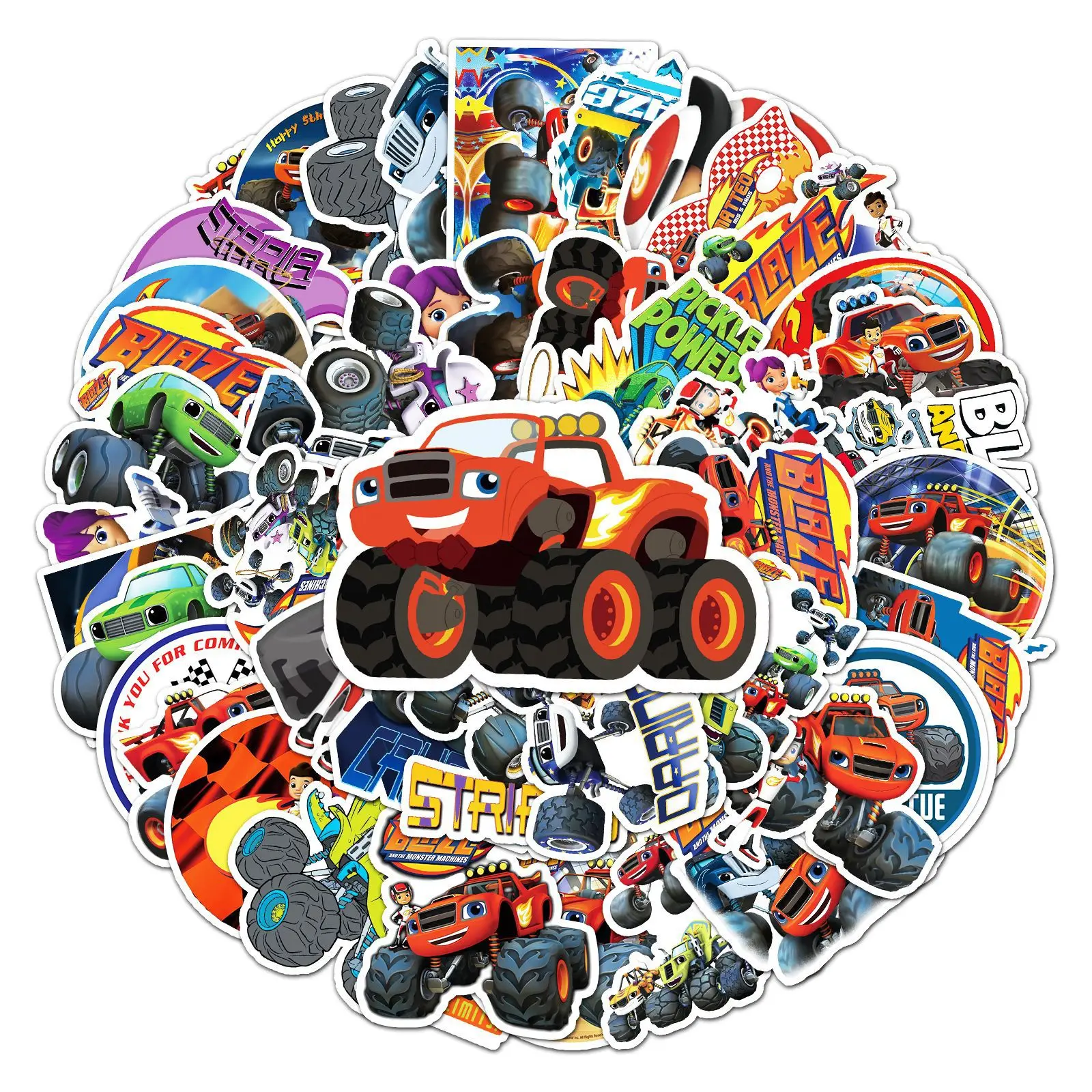 50PCS Blaze Cartoon Sticker Pack - Fun DIY Decals