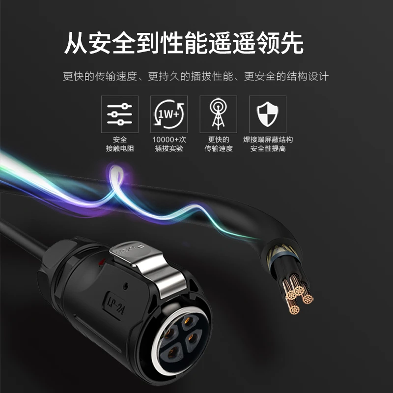 LP-24 Waterproof Aviation Plug Socket Flange Square Seat 10 Core Signal Wire Connector IP67 Connector