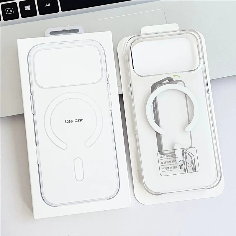 Original Magnetic Animation Clear Case For iPhone 17 16 15 14 13 17Pro Max Boxed Hard Cover For Magsafe Wireless Charging