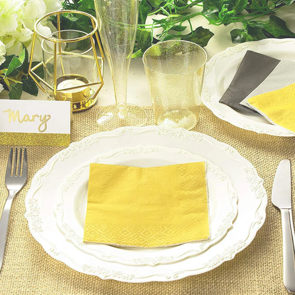 80 Pcs Colored Napkins Raw Pulp Wood Paper Disposable Tissues Birthday Party Supplies Decorations Banquet Dining Table Napkin