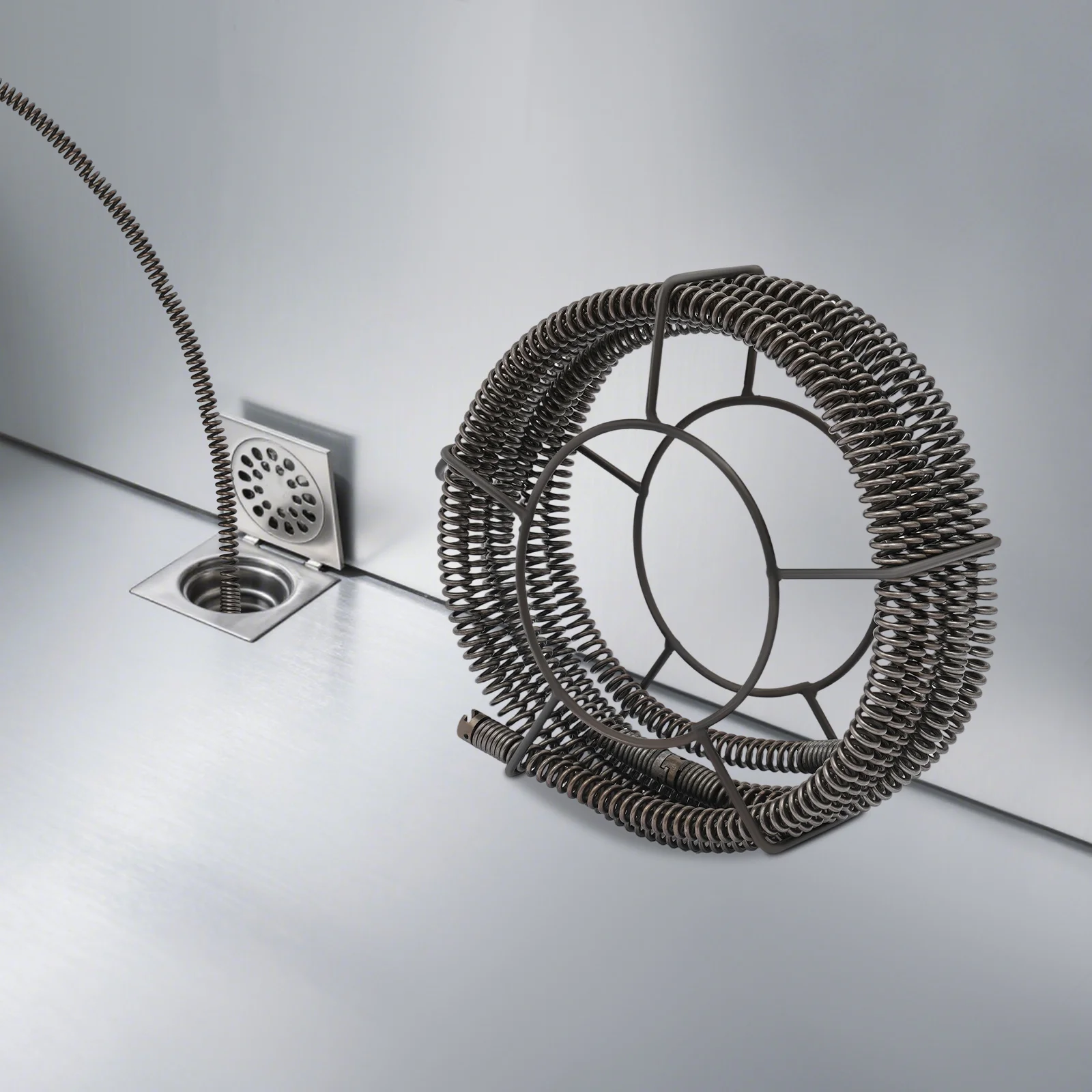 22 mm 7 m Kanalöffner mit verschlüsselter Feder, Rohrreinigungs-Federspiralen-Set, Rohrreinigungsspirale zum Reinigen von hartnäckigen Clogs – Detail 2