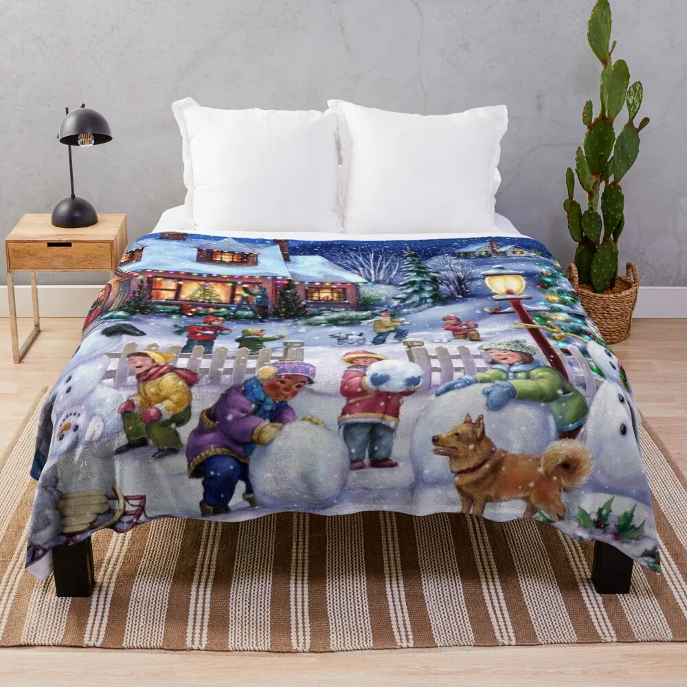 

Christmas Snow Day Throw Blanket Fluffy Blankets Large