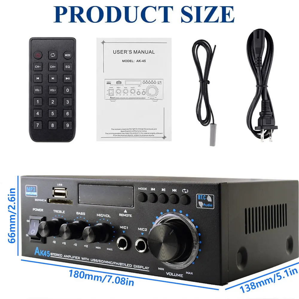 Amplificateur Audio Bluetooth HIFI - Woopker AK45 🔊 PROMO