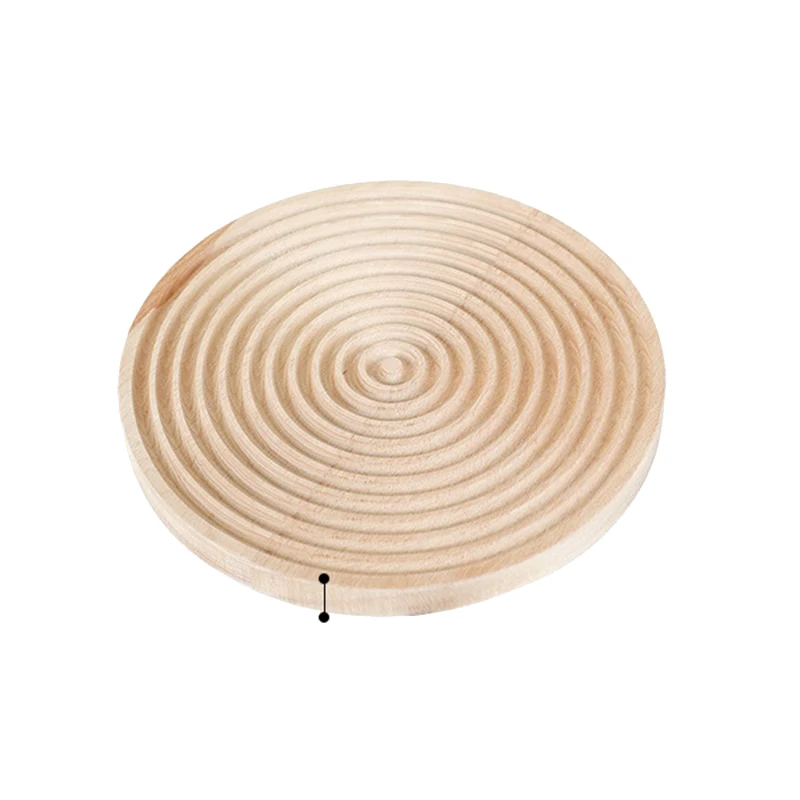

Wood Board 24Cm Afternoon Tea Holder Water Ripple Round Dessert Tray Cake Table Decoration Makeup Jewelry Ring Storage