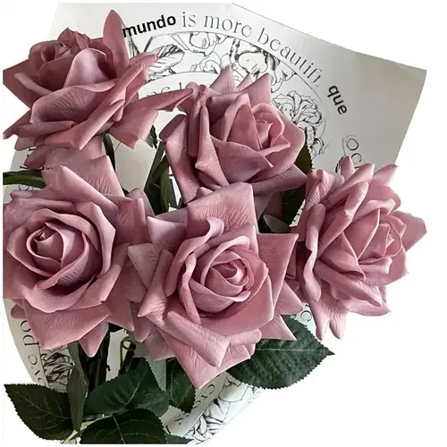 5Pcs/lot High-end Autumn Artificial Rose Real Touch Flowers Wedding Decor Bridal Bouquet Party Floral Moisturizing Rose Flowers - Image 4